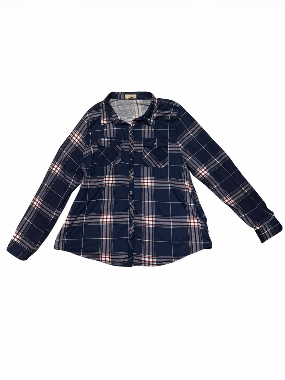 Passport Navy Plaid Button-Down Shirt